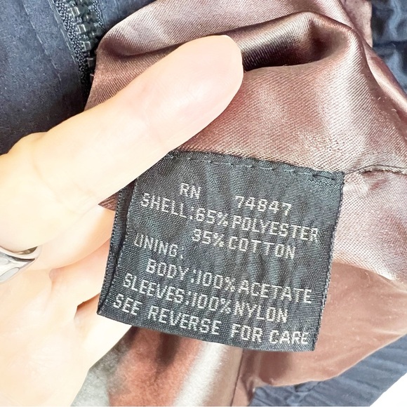 ANDREW MARC NAVY BLUE ZIP FRONT BOMBER STYLE JACKET MENS MEDIUM - Picture 4 of 8